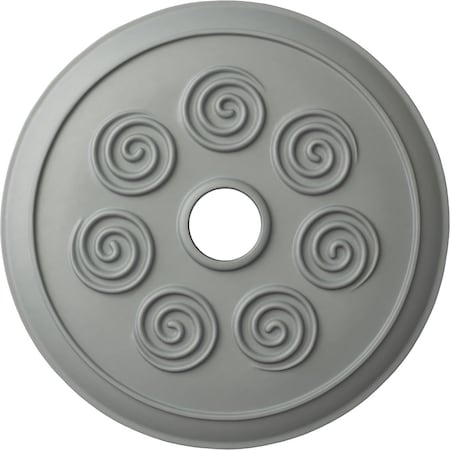 Ekena Millwork Spiral Ceiling Medallion (Fits Canopies up to 4"), 25 1/4"OD x 4"ID x 2"P, Primed White CM25SP